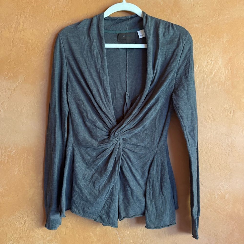 Anthropologie Guinevere Twist Front Long Sleeve Knit Top Medium
